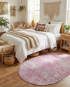Sahara Essence Collection Area Rug - Oasis (Pink) Oval Pink  lifestyle 33