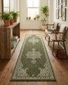 Patio Heritage Collection Area Rug -  Charleston (Green) Runner Green  lifestyle 65