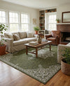 Patio Heritage Collection Area Rug -  Charleston (Green) Rectangle Green  lifestyle 3