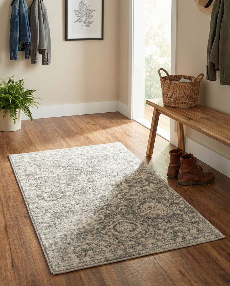 Seville Stripes Collection Area Rug -  Cordoba (Gray) Rectangle Gray  lifestyle 9
