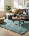 Plush Oasis Collection Area Rug - Serenity (Light Slate Blue) Rectangle Light Slate Blue  lifestyle 7