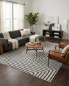 Urban Terrace Collection Area Rug -  Astoria (Black and White) Rectangle Black and White  lifestyle 26