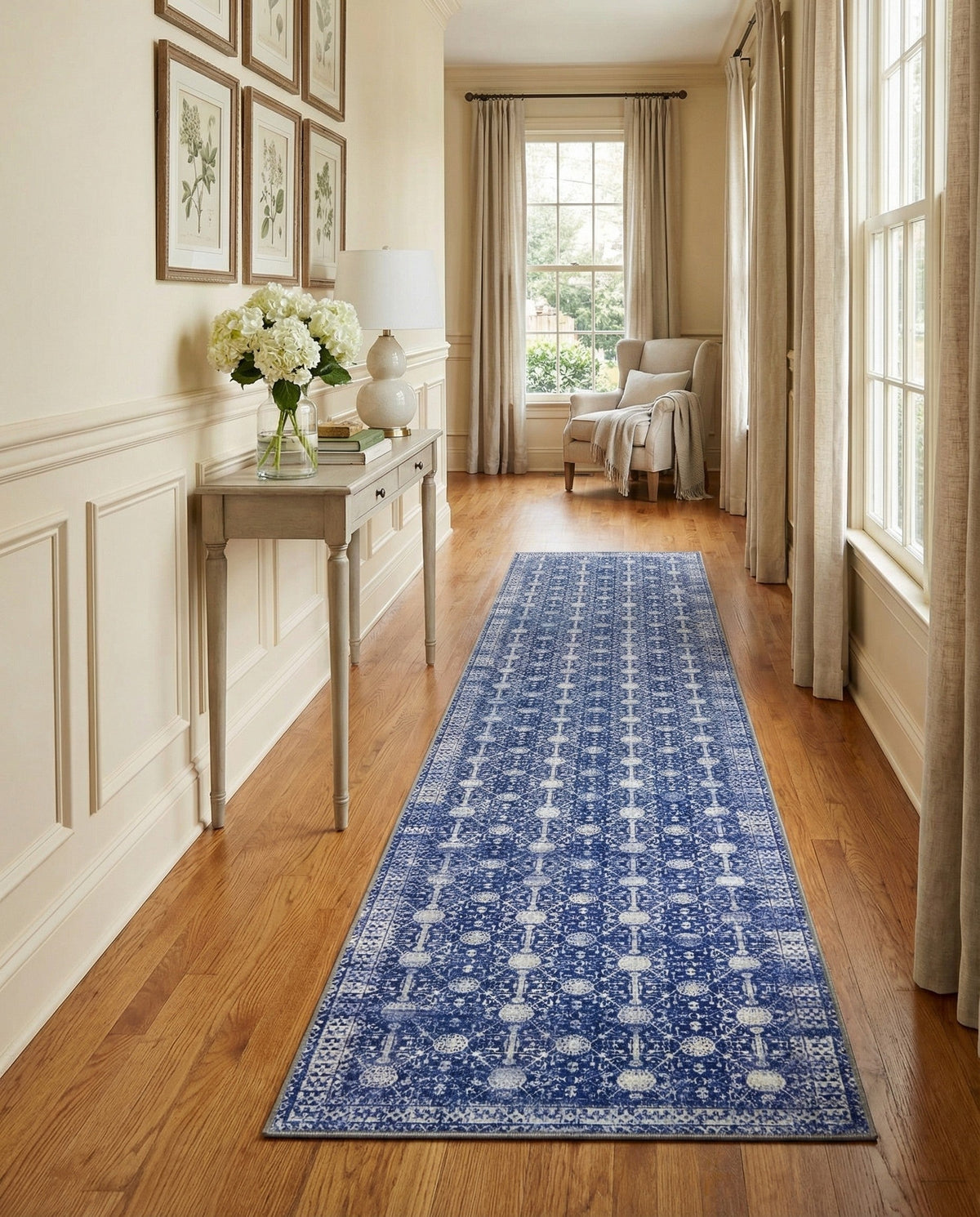 Heritage Elegance Collection Area Rug -  Chatsworth Runner Navy Blue  lifestyle 103