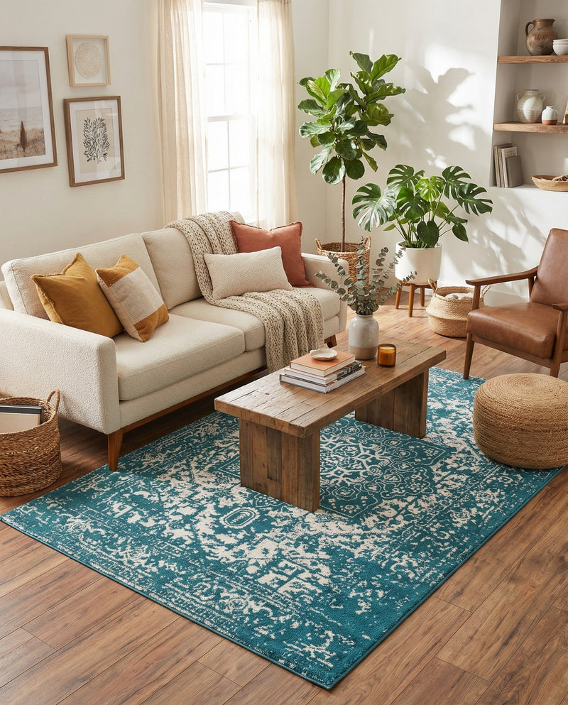 Georgetown Rugs Collection Area Rug - Dupont (Turquoise) Rectangle Turquoise  lifestyle 10