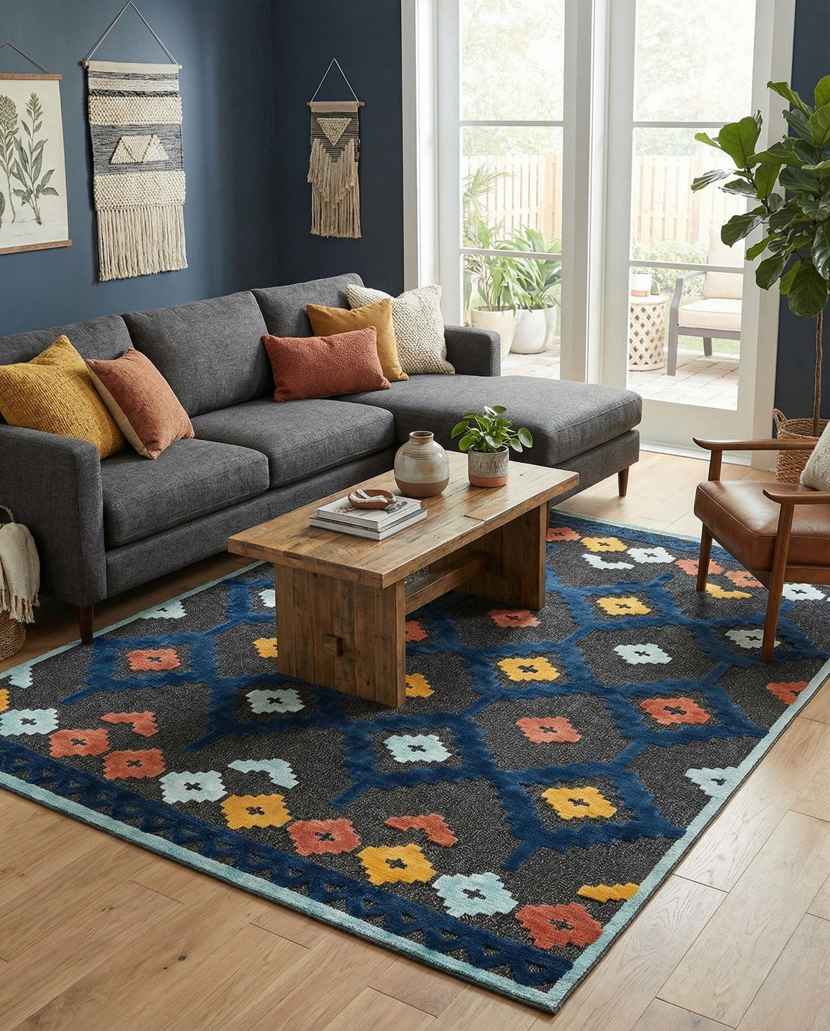 Caribbean Terrace Collection Area Rug -  Tobago Rectangle Charcoal  lifestyle 38