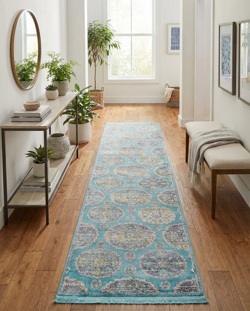 Arcadia Rugs Collection Area Rug -  Atlantis (Blue) Runner Blue  lifestyle 49