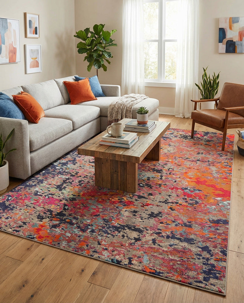 Colorburst Oasis Collection Area Rug -  Prism Rectangle Multi  lifestyle 15