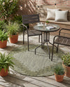 Urban Terrace Collection Area Rug -  Chelsea (Green) Round Green  lifestyle 77