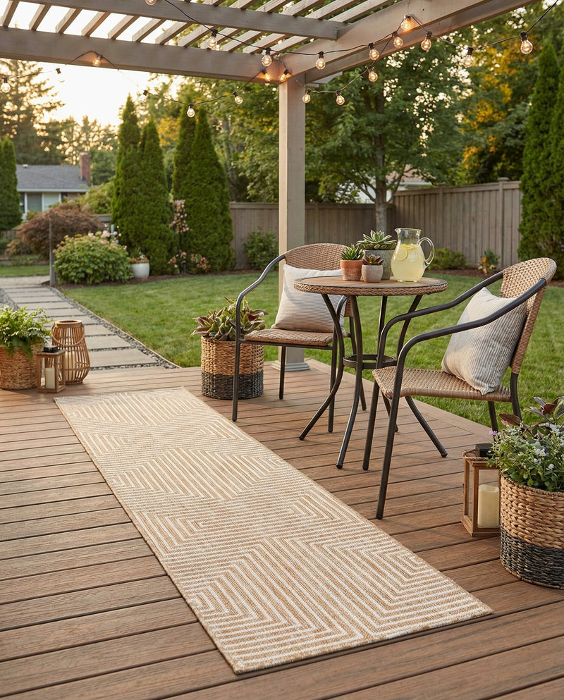 Urban Terrace Collection Area Rug -  Astoria (Taupe) Runner Taupe  lifestyle 29