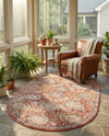 Seville Stripes Collection Area Rug -  Cordoba (Brick Red) Oval Brick Red  lifestyle 67