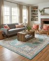 Beverly Grove Collection Area Rug -  Fairfax (Aqua) Rectangle Aqua  lifestyle 20