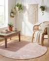 Desert Nomad Terrace Collection Area Rug - Sahara (Pink) Round Pink  lifestyle 40