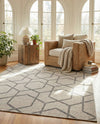 Geo Garden Lattice Collection Area Rug - Savannah Rectangle Ivory  lifestyle 9