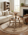 Eden Oasis Collection Area Rug -  Tranquility (Beige) Round Beige  lifestyle 43
