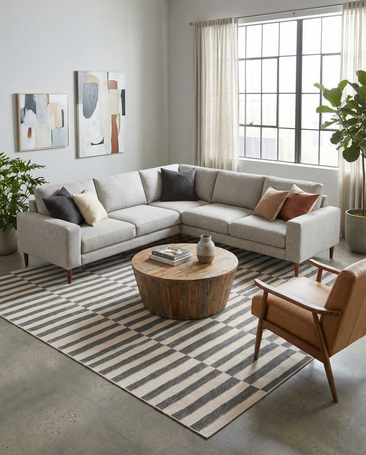 Soho Elegance Collection Area Rug -  Hudson (Dark Gray) Rectangle Dark Gray  lifestyle 7