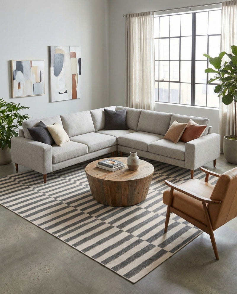 Soho Elegance Collection Area Rug -  Hudson (Dark Gray) Rectangle Dark Gray  lifestyle 7