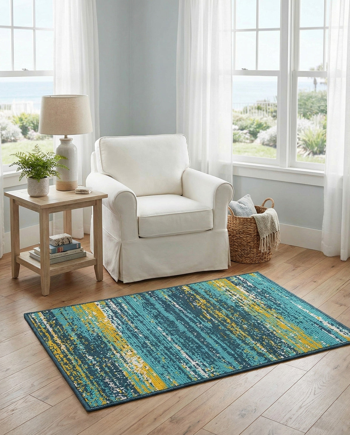 Seaside Haven Rugs Collection Area Rug -  Sandbar Rectangle Multi.Blue  lifestyle 3