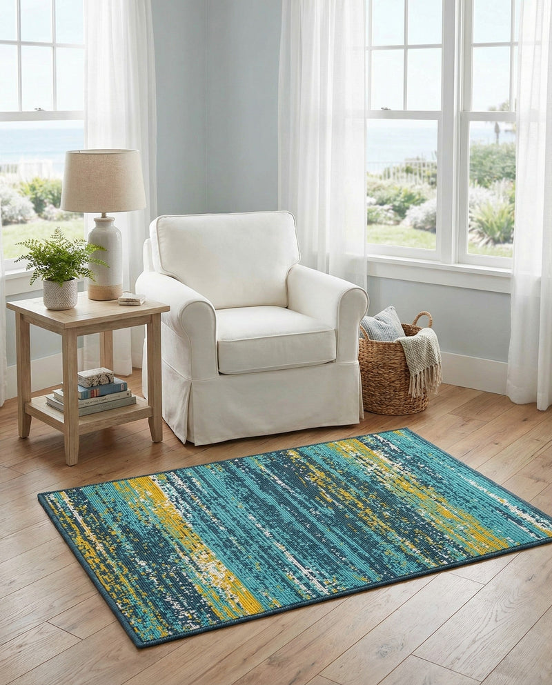 Seaside Haven Rugs Collection Area Rug -  Sandbar Rectangle Multi.Blue  lifestyle 3