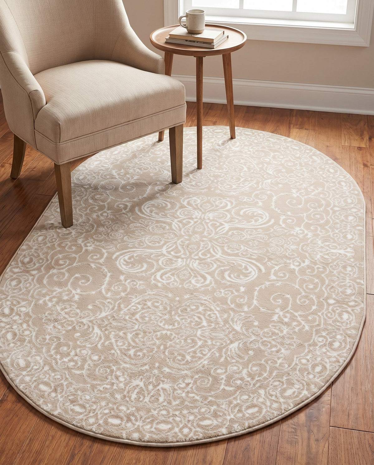 Andes Summit Collection Area Rug -  Lanín Oval Beige  lifestyle 121