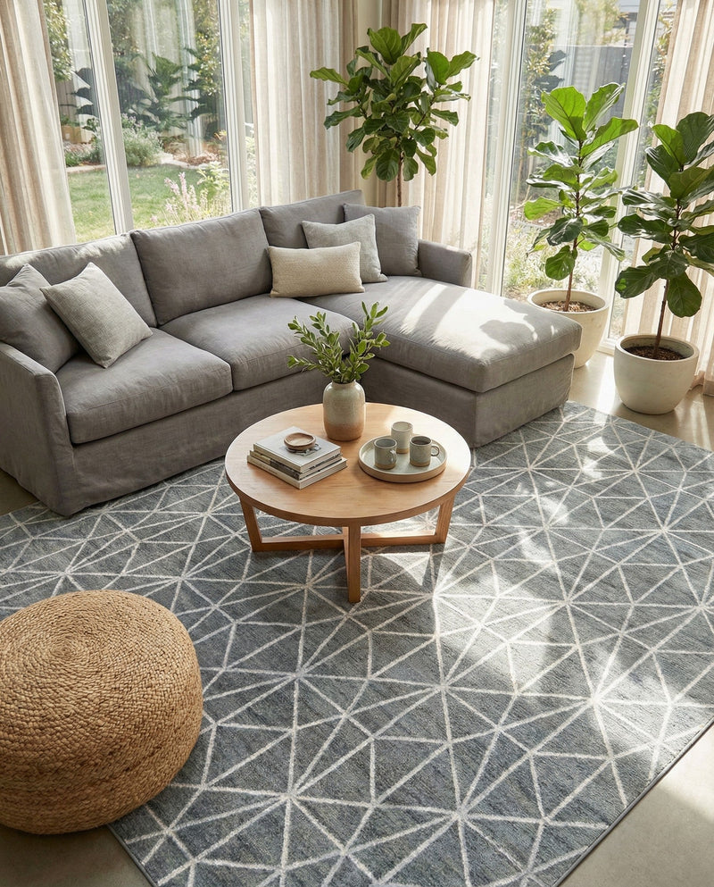 Garden Maze Retreat Collection Area Rug -  Arborlane Rectangle Gray  lifestyle 32
