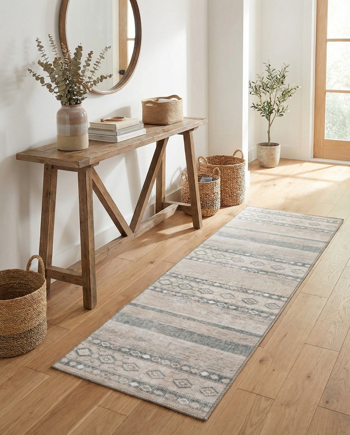 Heritage Elegance Collection Area Rug -  Edinburgh Runner Gray  lifestyle 136