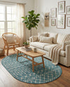 Savannah Pergola Collection Area Rug -  Pergola (Teal) Oval Teal  lifestyle 64