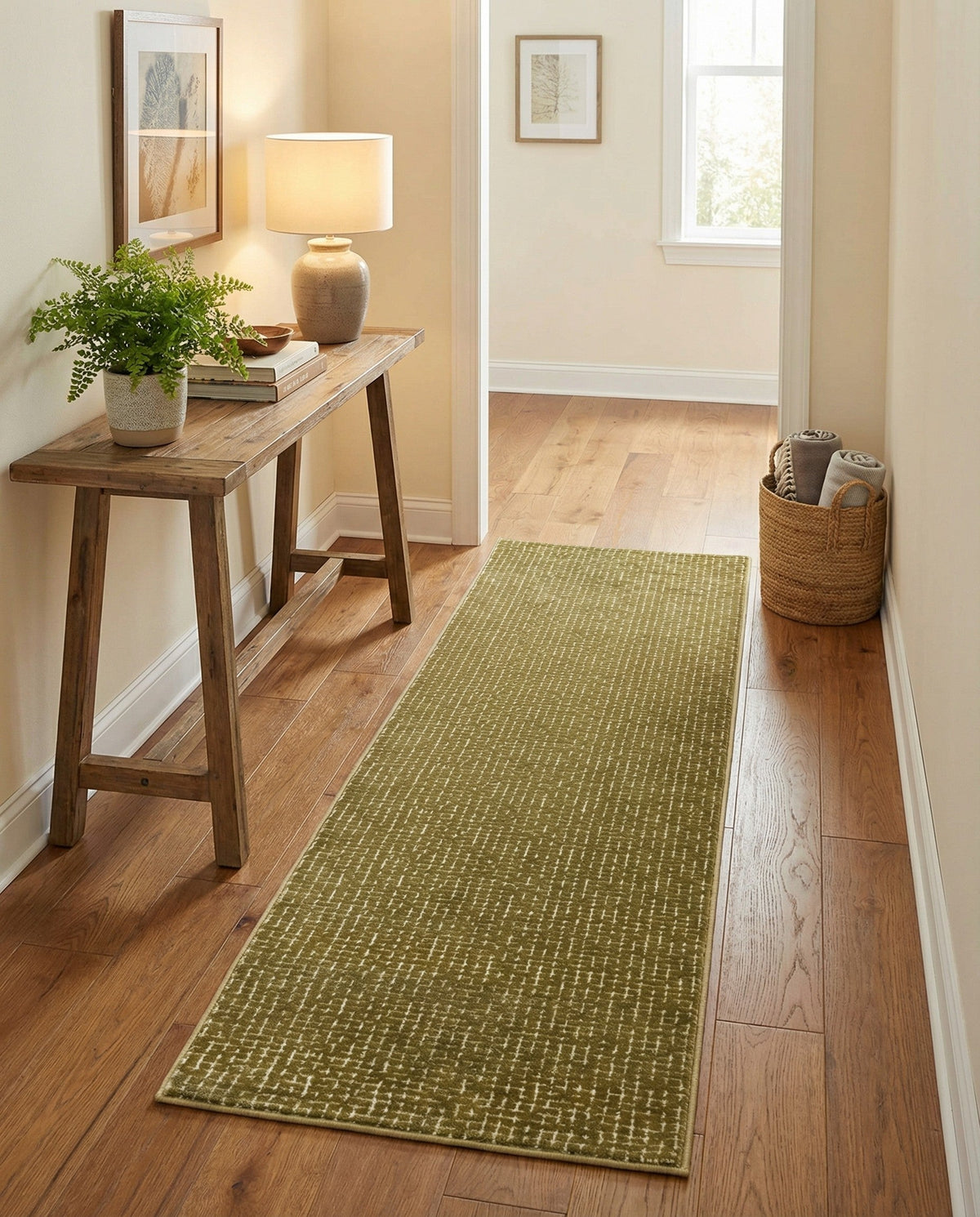 Aravalli Collection Area Rug -  Jaisalmer Runner Olive Green  lifestyle 186