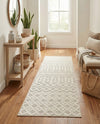 Garden Lattice Charm Collection Area Rug -  Pergola (Ivory) Runner Ivory  lifestyle 56