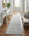 Mediterranean Lattice Collection Area Rug - Santorini (Gray) Runner Gray  lifestyle 57