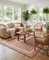 Terrace Fringe Collection Area Rug - Veranda (Rust Red) Rectangle Rust Red  lifestyle 19