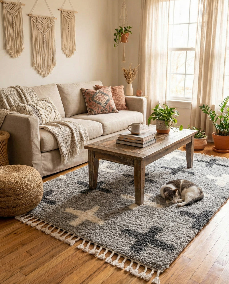 Cozy Cove Shag Collection Area Rug -  Driftwood Rectangle Light Gray  lifestyle 15