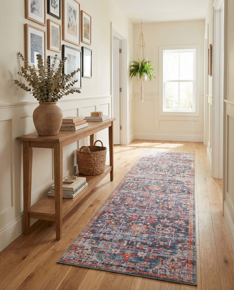 Zahara Oasis Collection Area Rug -  Nador Runner Navy Blue  lifestyle 67