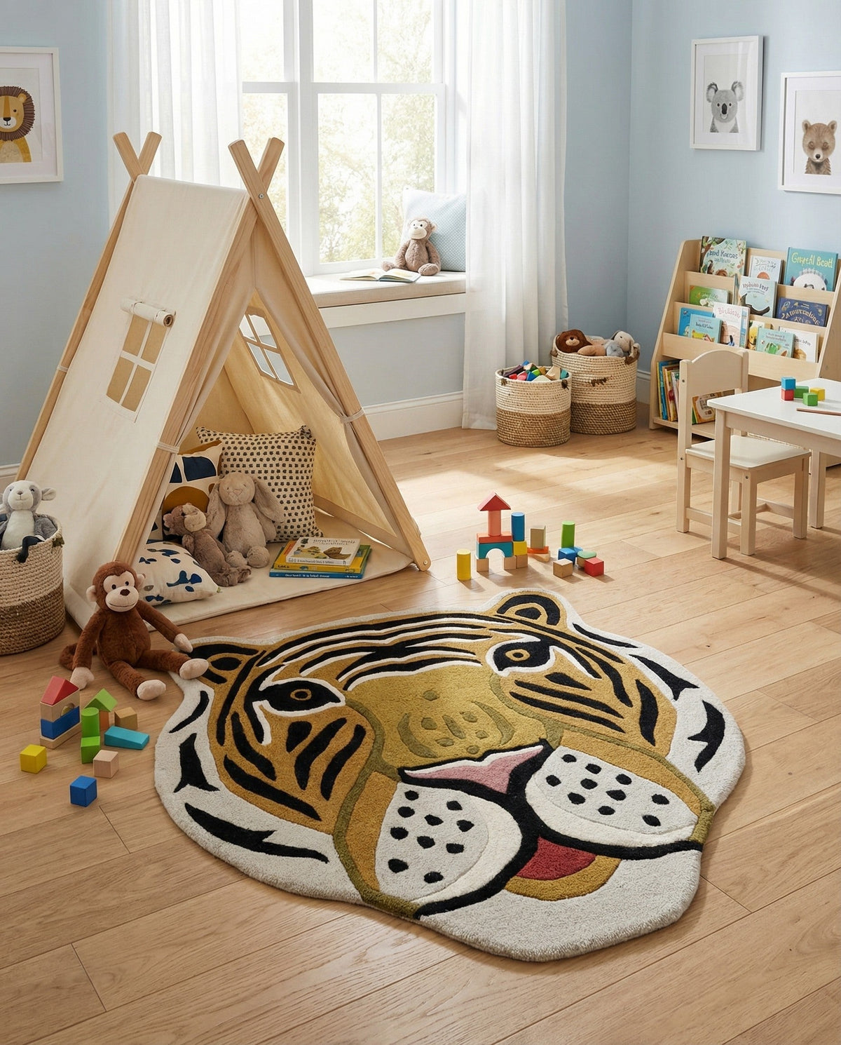 Whimsy Wonders Wool Collection Area Rug -  Rainbow Round Multi  lifestyle 6