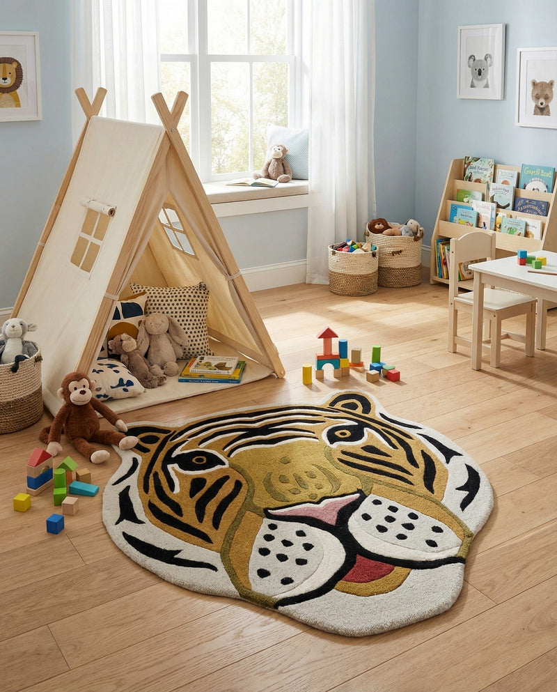 Whimsy Wonders Wool Collection Area Rug -  Rainbow Round Multi  lifestyle 6