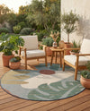 Coastal Terrace Collection Area Rug -  Boardwalk Round Blue  lifestyle 66