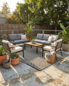 Urban Terrace Collection Area Rug -  Astoria (Black and White) Rectangle Black and White  lifestyle 15
