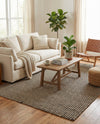 Sequoia Handwoven Jute Collection Area Rug - Aspen Rectangle Black and White  lifestyle 4