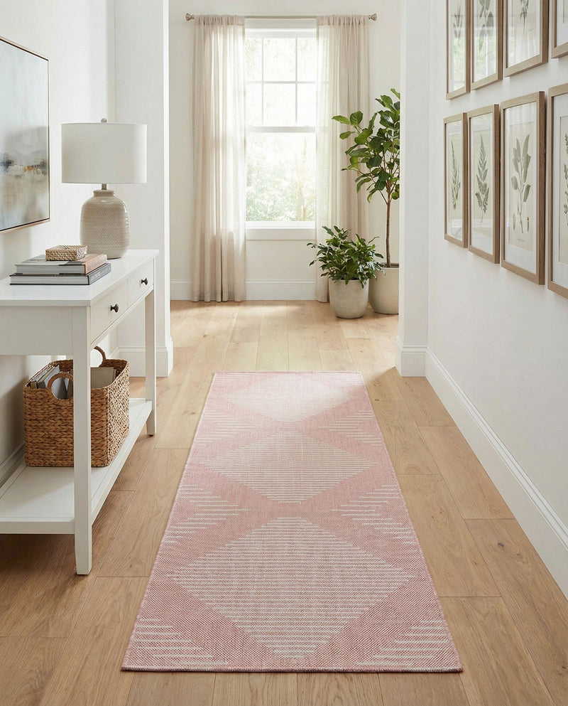 Urban Terrace Collection Area Rug -  Chelsea (Pink) Runner Pink  lifestyle 30