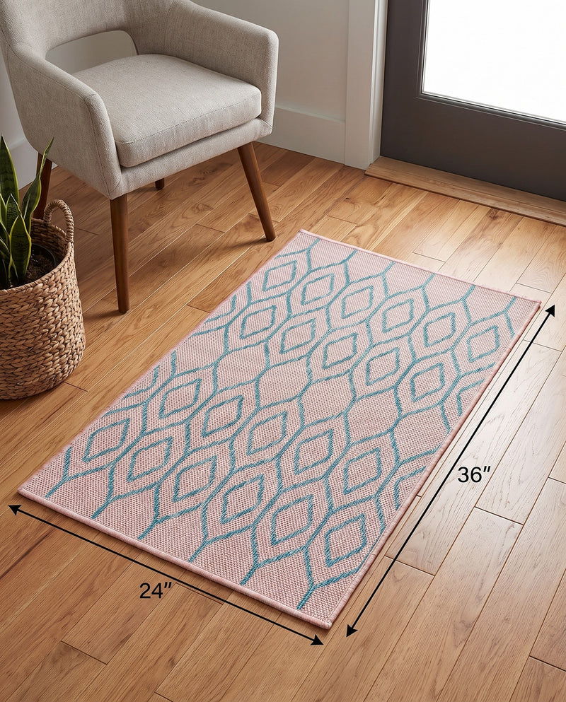 Urban Oasis Rugs Collection Area Rug -  Boulevard (Pink and Aqua) Rectangle Pink and Aqua  lifestyle 23