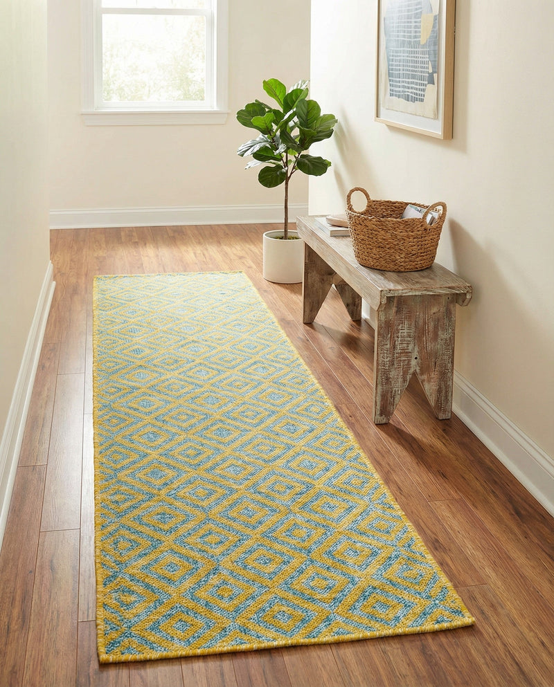 Urban Oasis Rugs Collection Area Rug -  Rooftop (Yellow and Aqua) Runner Yellow and Aqua  lifestyle 65