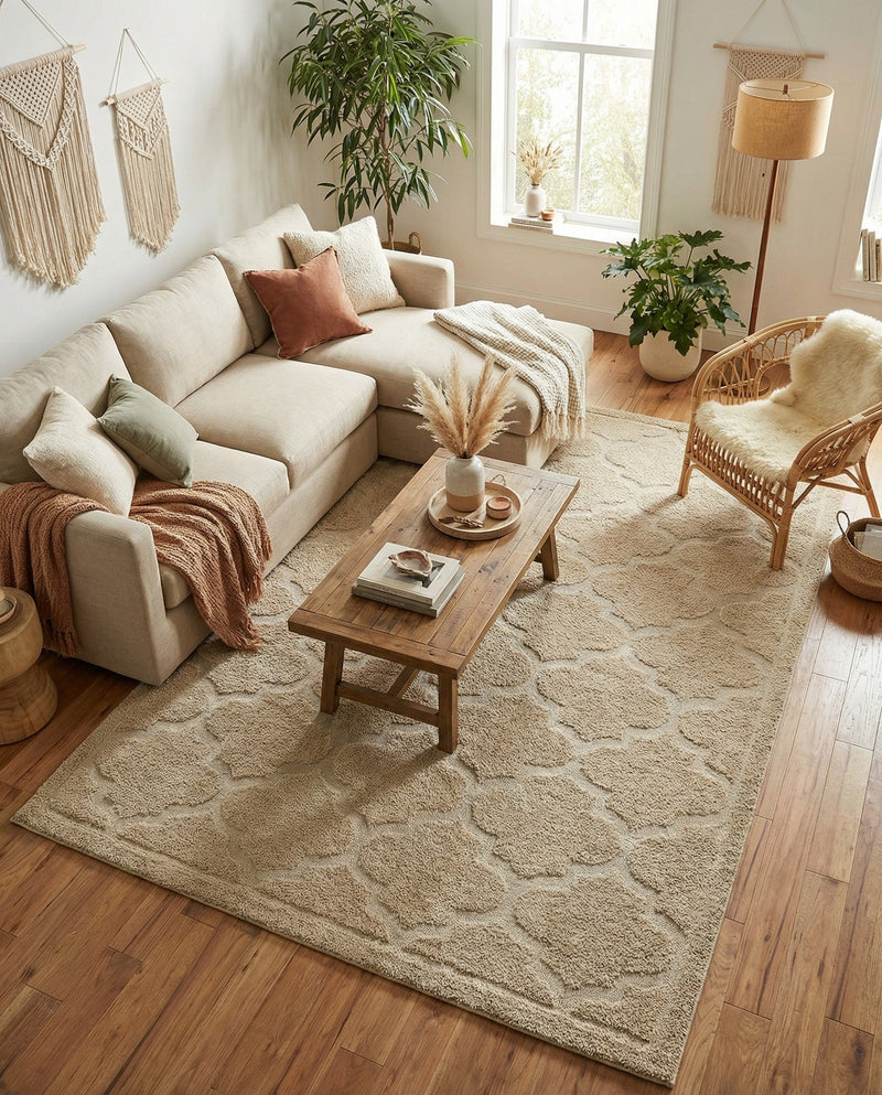 Trellis Haven Collection Area Rug -  Havencrest Rectangle Beige  lifestyle 16