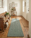 Highland Woven Jute Collection Area Rug - Glenmore (Green) Runner Green  lifestyle 27