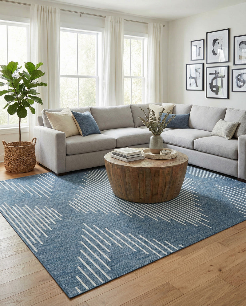 Urban Terrace Collection Area Rug -  Chelsea (Blue) Rectangle Blue  lifestyle 10