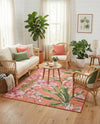 Seaside Blooms Collection Area Rug -  Kyoto Rectangle Coral  lifestyle 24
