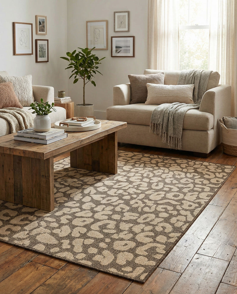 Sahara Sands Collection Area Rug -  Buto Rectangle Brown  lifestyle 17