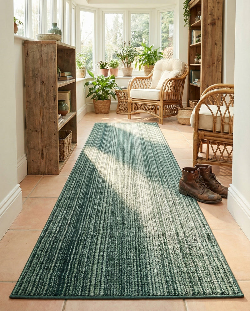 Jewel Oasis Collection Area Rug - Sapphire (Green) Runner Green  lifestyle 79