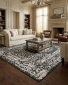 Patio Heritage Collection Area Rug -  Lafayette (Black and White) Rectangle Black and White  lifestyle 19