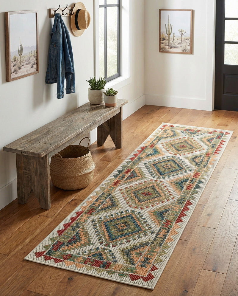 Coastal Terrace Collection Area Rug -  Sandbar Runner Ivory  lifestyle 78