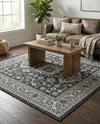 Tribal Terrace Treasures Collection Area Rug -  Incan Isle (Charcoal Gray) Square Charcoal Gray  lifestyle 45