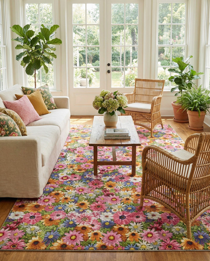 Seaside Blooms Collection Area Rug -  Marseilles Rectangle Multi  lifestyle 44